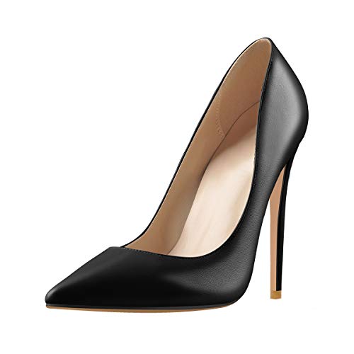 Only maker Damen Klassische High Heels Spitze Elegante Pumps Stiletto Damenschuhe Schwarz 39 EU