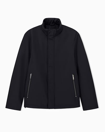 Armani Exchange Men's Essential, Long Sleeve down Side Logo Patch Blouson Jacket, Blue, XS