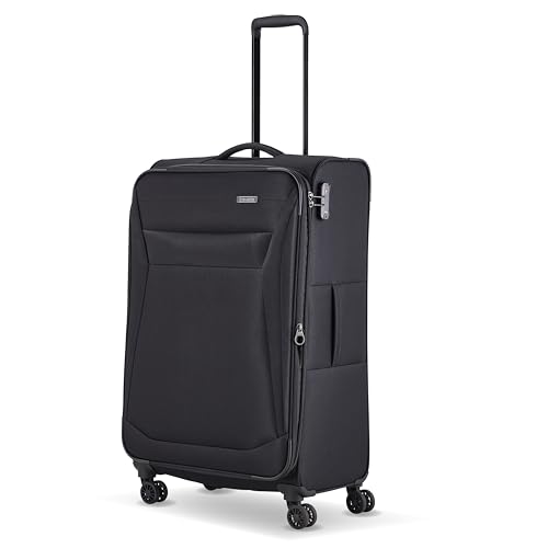 Travelite 4-Rad Koffer Größe L Weichschale, Gepäck Serie Chios mit Dehnfalte + Kantenschutz, Trolley in Zeitloser Optik, 78 cm, 90-97 Liter