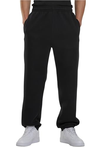 Urban Classics Herren Trainingshose Sweatpants, Jogginghose für Männer, Straight Leg, Reißverschlüsse an den Beinabschlüssen, L, Black