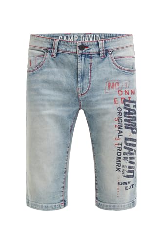 Camp David Herren Skater Jeans RO:BI Slim Fit Grey Blue Print, 31