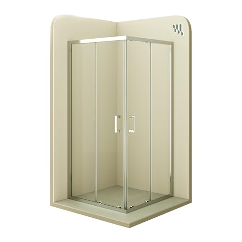 MOG Duschkabine mit Schiebetüren 90x90 cm Höhe: 180 cm Eckdusche mit Rollensystem aus 6mm ESG Glas DK77 - alle Grössen