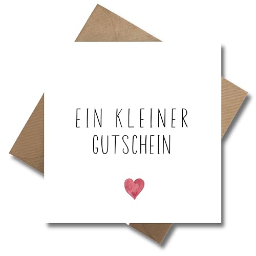 WBdesignz Gutschein Karte mit Umschlag - herzliche Dankeskarte “Ein kleiner Gutschein” persönliche Gutscheinkarte kreative Dankkarte Ausdruck von Wertschätzung (125 x 125 mm)