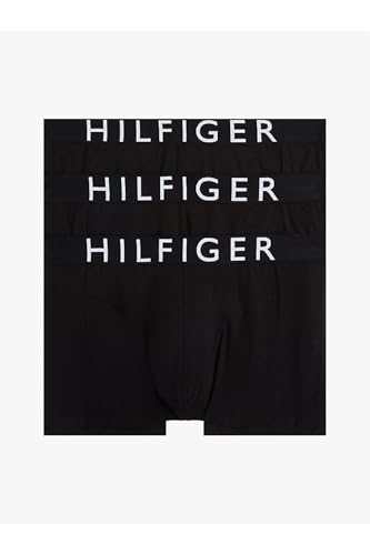 Tommy Hilfiger Herren 3er Pack Boxershorts Trunks mit Logobund, Schwarz (Blk/Blk/Blk), XL