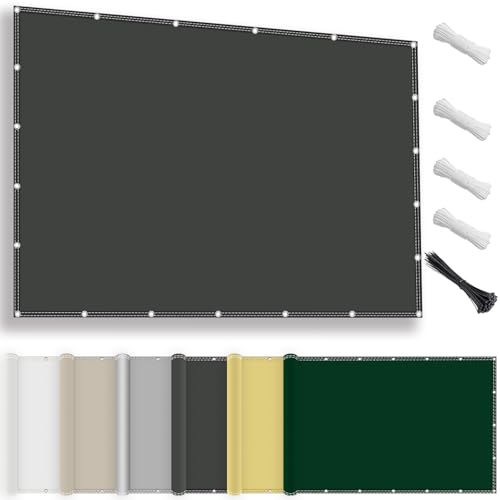 Sonnensegel wasserdicht rechteckig 1x2M, Sonnenschutz Terrasse UV-Schutz, wetterfest, ohne Bohren, 100% Polyester Schattierungsnetz mit Ösen und Seil für Pergola, Anthrazit