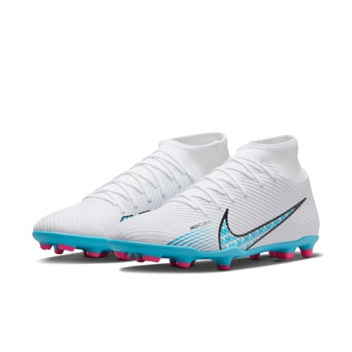 Nike Herren Mercurial Superfly 9 Club FG/MG Sneaker, Weiß/baltischblau-rosa Explosion, 44 EU