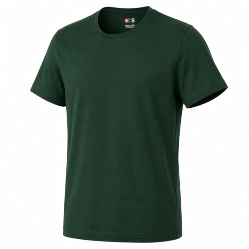 Engelbert Strauss Herren T-Shirt e.s. Cotton, atmungsaktives Basic Shirt mit Rundhals – Robustes Arbeits- & Freizeitshirt (DE/NL/SE/PL, Alphanumerisch, XL, Regular, Regular, grün)