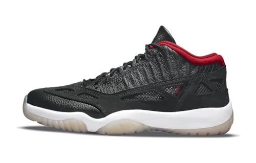 Jordan 11 Retro Low IE Bred Sneaker Basketball Fashion Schuhe, Schwarz / Schwarz / Gym Red, 42 EU