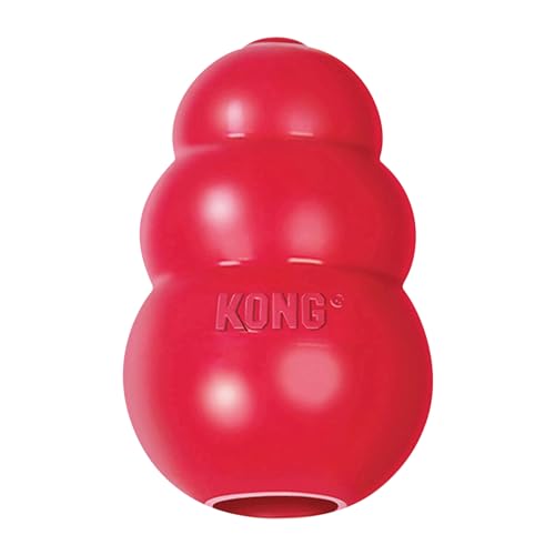 KONG Classic - Füllbares Hundespielzeug - Apportier- und Kauspielzeug für Hunde - Kann Mit Leckerlis Gefüllt Werden - Strapazierfähiges Naturkautschukmaterial - Für Große Hunde
