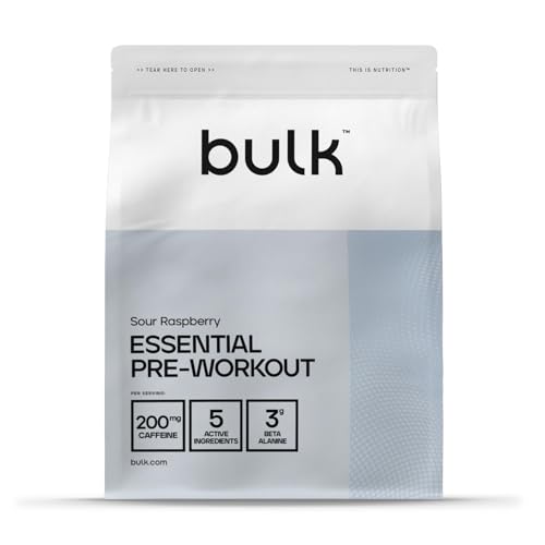 Bulk Essential Pre-Workout, saure Himbeere, 375 g, Verpackung Kann Variieren