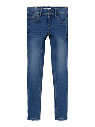 NAME IT Mädchen Nkfpolly Dnmtax Pant Noos Hose, Medium Blue Denim, 134 EU