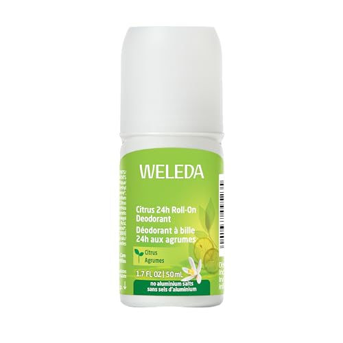 WELEDA Bio Citrus 24h Deo Roll-on, natürliches Naturkosmetik Deodorant mit frischem Zitronen Duft, wirksamer Schutz vor Körpergeruch, 24 Stunden zuverlässig ohne Aluminium (1 x 50 ml)