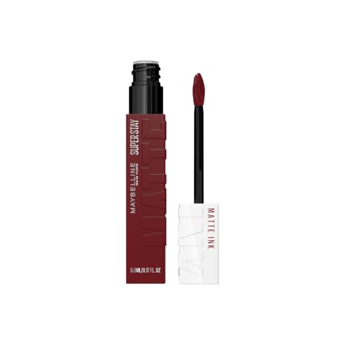 Maybelline New York Super Stay Matte Ink Flüssiger Lippenstift für 16H Halt, Mattes Finish, Kussecht & Wischfest ohne Abfärben, Hochpigmentierte Farbe, Nuance: 50 Voyager, 5ml