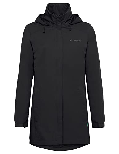 VAUDE Damen Regenjacke Escape Parka, wasserdichter Regen-Parka, atmungsaktiv und winddicht, black, 36