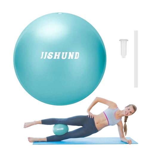 jjshund Pilates Ball, 25 cm Gymnastikball Kleiner Weicher Yoga Ball mit Aufblasbarem Strohhalm, Pilates Fitnessball für Zuhause Gym Yoga Balance Training