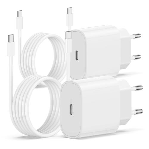 2Pack USB C Ladegerät, USB C to USBC Ladekabel für iPhone 17 16 16e 15/17 16 15 Pro/17 16 15 Pro Max/Plus, Schnellladegerät Stecker mit 2M Kabel für iPad Pro/Air/10.Generation/Samsung