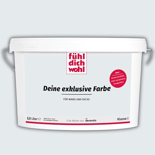 derendo Fühl Dich Wohl Wandfarbe Grau Lichtgrau hohe Deckkraft matt hochdeckend 2,5l