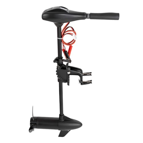 Elektromotor Boot, Außenborder, 58LBS Schubkraft Bootsmotor 12V Elektro Außenborder Winkel 90Ḟ kippbar 5 Vorwärtsgänge, 3 Rückwärtsgänge Außenbordmotor Bootsmotor für Schlauchboote, Gummiboote