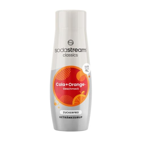 SodaStream Sirup Cola + Orange ohne Zucker, 1x Flasche ergibt 9 Liter Fertiggetränk, Sekundenschnell zubereitet und immer frisch, 440 ml