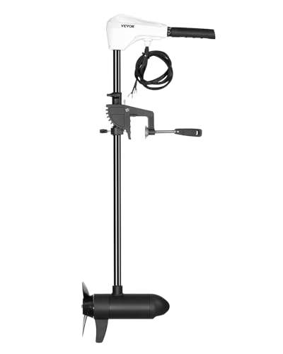 VEVOR Elektro Außenborder, Bootsmotor Heckmontage, 12 V, 25 kg Schub, 8-Gang Trolling Motor mit Batterieanzeige, für Kajaks, Fischerboote auf Süß-/Salzwasser, 76 cm Schaft