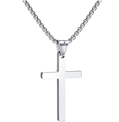 RWQIAN Kreuzkette Herren Kreuz kette Silber 20