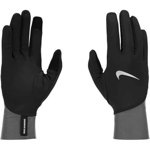 Nike Pacer Therma-FIT Midweight Lauf Handschuhe Herren - M, black/smoke grey/silver