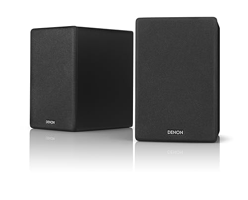 Denon SCN10 Lautsprecher, Zwei-Wege-HiFi-Lautsprecher für TV-Soundsystem, 2 x 65 W, kompatibel mit Empfängern und Verstärkern, Elegantes Design, Schwarz SCN10BKEM