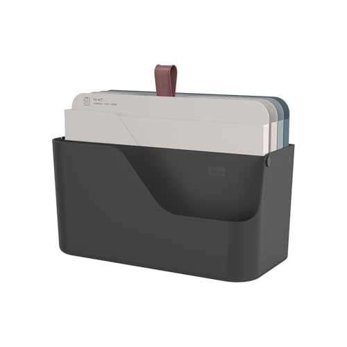 Rotho MYPAPER Plus Inbox, Dokumentenorganizer für Büro und Homeoffice, Schreibtisch Organizer mit Griff, Kunststoff, schwarz, 34,5 × 15,2 × 28,7 cm