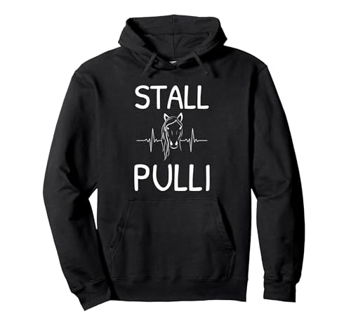 Stall Pulli Pferde Reiten Reiter Reitsport Herzschlag Pullover Hoodie, Unisex für Erwachsene, Schwarz, M