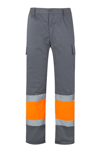 Velilla Herren 157_08/19_l Arbeitshose, Grau und Neonorange, L