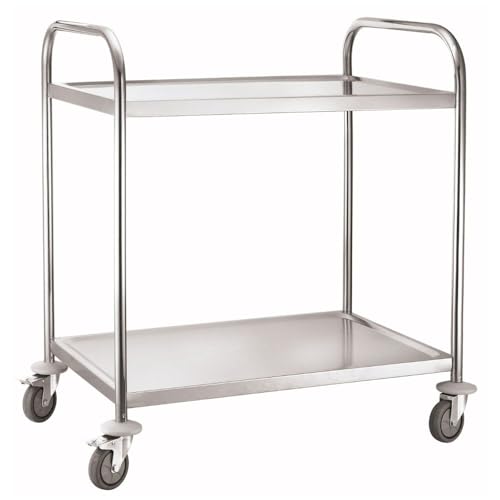 METRO Professional Servierwagen GST1002 mit 2 Ebenen, Edelstahl, 85 x 52.6 x 94 cm, Silber