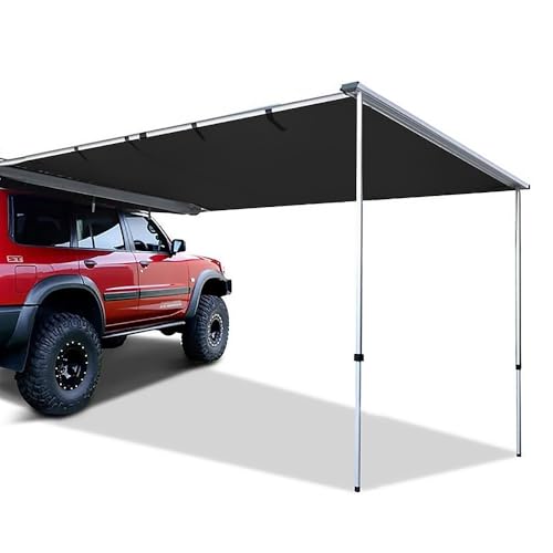 Vepnby Sonnensegel Wohnwagen, Wohnwagen Vorzelt, Sonnensegel Camping Mit Hochwertiger Teleskopstange Aus Aluminiumlegierung Sackmarkise Wasserdicht, Sonnenbeständig Und Langlebig(Black,2 * 2m)