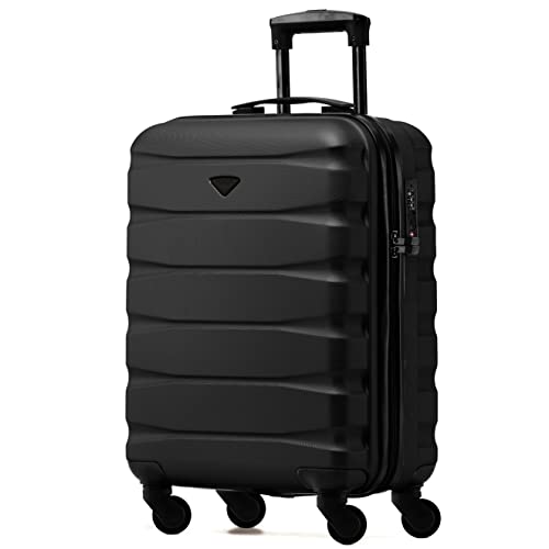 Flight Knight Leichte 4-Rad-ABS-Hartschalenkoffer Handgepack, zugelassen fur uber 60 Fluggesellschaften, einschließlich easyJet, Jet2 und maximale Große fur Ryanair (Priority) 55 x 40 x 20 cm