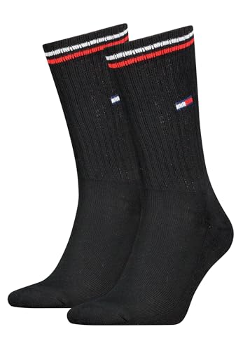 Tommy Hilfiger Unisex Crew Socken, Schwarz, 39/42 (2er Pack)