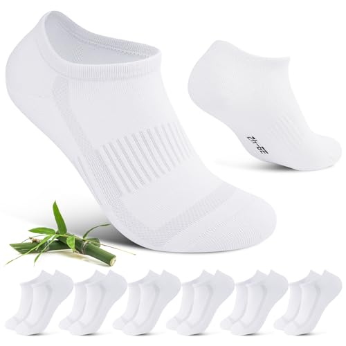 Cirorld Bambus Sneaker Socken Damen Herren 39-42 43-46, 6 Paar Atmungsaktive Kurze Socken, Antibakteriell und Geruchshemmend Sportsocken, Feuchtigkeitsaufnahme und Abgabe Laufsocken