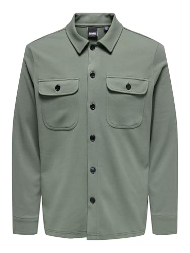 Only & Sons Herren Freizeit Hemd ONSNEWKODYL Overshirt Regular Fit XS - XXL, Größe:XL, Farbe:Castor Gray 22021279
