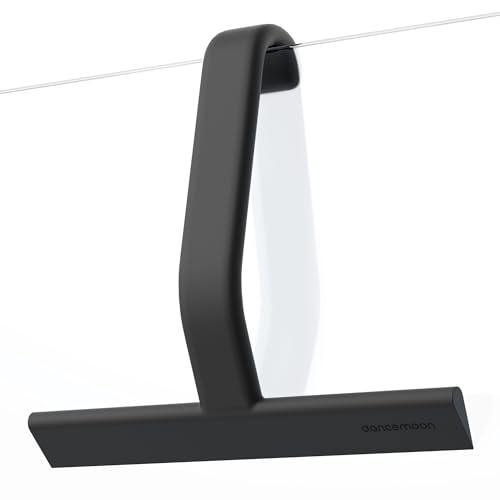 dancemoon JustHang Duschabzieher, einteiliger Softtouch-Silikon-Abzieher Dusche mit integriertem Haken, streifenfreies Abziehen ohne Quietschen, für Duschwand und Fenster, 25 cm, Schwarz
