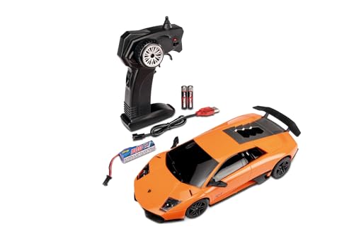 Carson 500404307 1:24 Lamborghini Murcielago SV 2.4G 100% RTR - Ferngesteuertes Auto, LED-Beleuchtung, Fahrzeit ca. 60 min, RC Auto, RC Fahrzeug, RC Auto 1:24, Ferngesteuertes Spielzeug