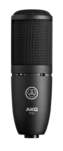 AKG P120 Hochleistungs-Allzweck-Aufnahme-Mikrofon, Studioqualität, Großmembran, vielseitig einsetzbar, robuste Bauweise - Schwarz