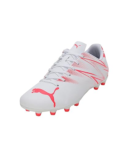 Puma Herren ATTACANTO FG/AG Fussballschuh, White-Glowing RED, 40 EU