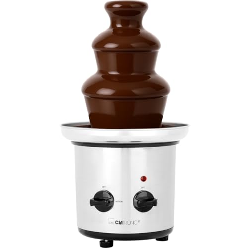 Clatronic® Schokobrunnen mit exzellentem Schokofluss | für Früchte und Gebäck I leicht zu reinigen | Schokoladenbrunnen | Schokobrunnen mit Schmelzfunktion I Schokoladenbrunnen klein I SKB 3248