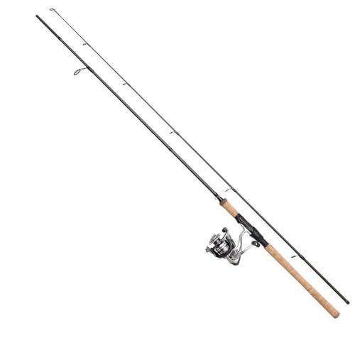 DAM Impressa Classic Spinning Combo, Süßwasserangler Angelrute Rolle Hecht Zander, Starkes Leichtgewicht vielseitig einsetzbar, schwarz, 1.80m mäßig schnelle Rute, 1000er Rolle