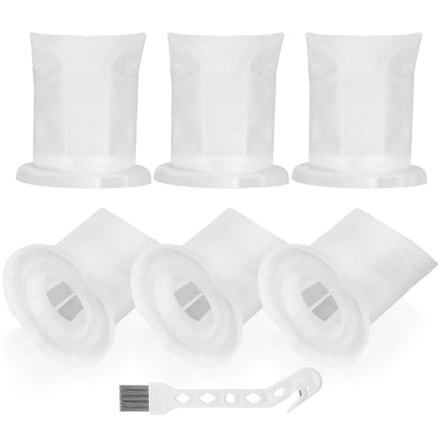 6 Stück Filter für Vorwerk Kobold VC 100 Handstaubsauger, vc100 Schmutzfilter Ersatz für Vorwerk Kobold VC100 Akku Staubsauger mit 1 Bürste