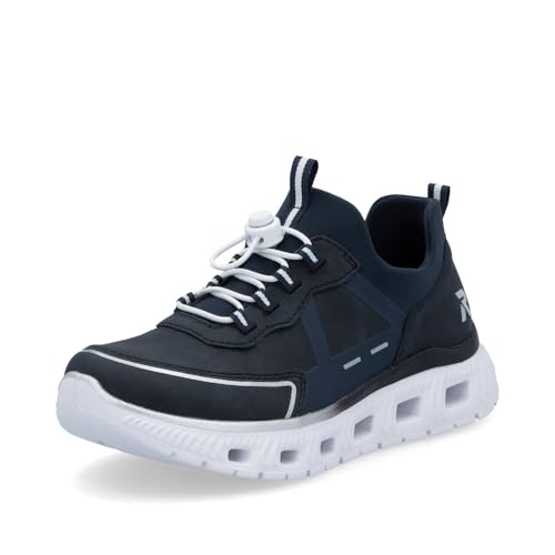Rieker Damen Low-Top Sneaker M6062, Frauen Halbschuhe,straßenschuhe,Strassenschuhe,Sportschuhe,Freizeitschuhe,Turnschuhe,blau (14),42 EU / 8 UK