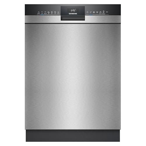 Siemens SN43ES04TE iQ300 Unterbau-Geschirrspüler 60 cm, Besteckkorb, varioSpeed Plus, Effizienter und leiser Betrieb, autoOpen dry, aquaStop, Home Connect, Gebürsteter Stahl