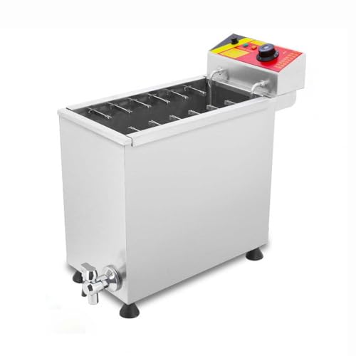 21L Käse-Hot-Dog-Stickmaschine, 12-teiliges Wurstbratgerät, Corn-Dog-Fritteuse für Hot Dogs am Griff, Käsesticks, Aufsatz-Gasfritteuse aus Edelstahl, für Snackbar, Restaurant, Hei(Color:Elektromodell)