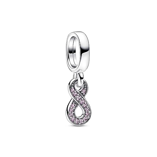PANDORA Moments Funkelnder Unendlichkeits-Charm-Anhänger aus Sterling Silber, Kristall, Kompatibel Moments Armbändern, 792766C01