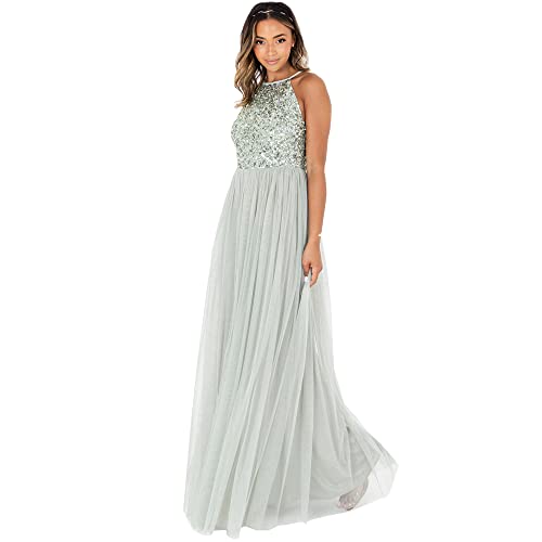 Maya Deluxe Damen Rl004 Mm Bridesmaid Dress, Green Lily, 36 EU