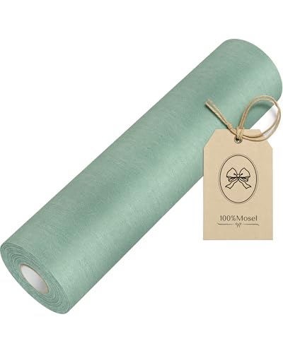 100%Mosel Vlies Tischläufer, in Eukalyptus Grün (30 cm x 25 m), dekoratives Tischband, edle Tischdeko für Geburtstage & Hochzeiten, Bunte Dekoration zu besonderen Anlässen