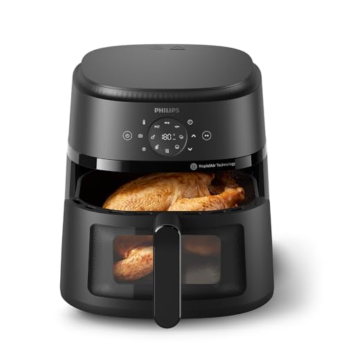 Philips Airfryer 2000 Series – Standard 6.2L Heißluftfritteuse mit Sichtfenster, RapidAir Technologie, 90% weniger Fett, leicht zu Reinigen, Touchscreen, energie- & platzsparend (NA230/00)
